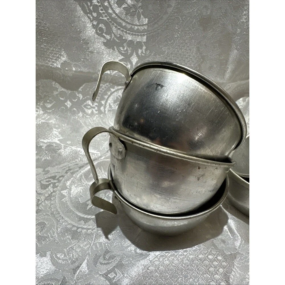 Vintage Aluminum Camping Cups Set 5